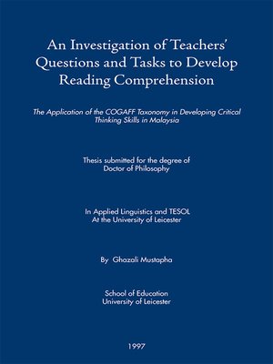 cover image of An Investigation of Teachers' Questions and Tasks to Develop Reading Comprehension